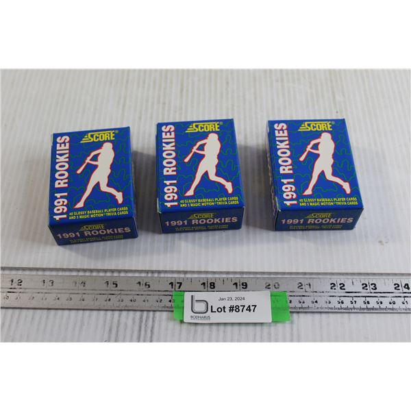 (3) Score 1991 Rookie Card Packs