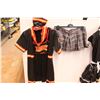 Image 4 : (2) Halloween Women's Costumes: Firefighter & French Maid - Size Large
