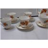 Image 2 : Prairie Lily Tea Pot (Small Chip on Lid), (5) Teacup & Saucers, (1) Teacup (No Saucer)