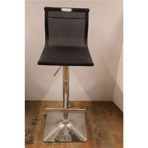 Black & Chrome Swivel Bar Stool - 34" From Seat to Floor