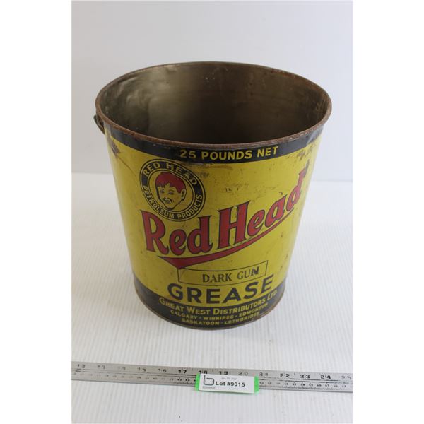 Red Head Dark Gun Grease Pail