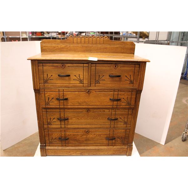 *East Lake 4-Drawer Wooden Dresser - 18" x 40" x 41" High, Some Damage