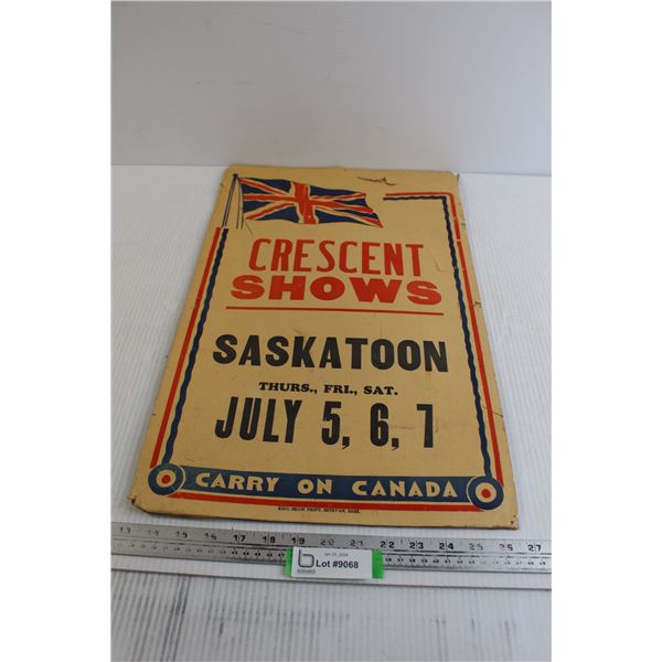 Carry On Canada Crescent Shows Ad - 13 3/4  x 22 