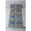 Image 1 : (4) Saskatchewan License Plates 1976