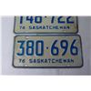Image 2 : (4) Saskatchewan License Plates 1976