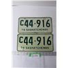 Image 1 : Pair of Saskatchewan License Plates 1974