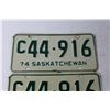 Image 3 : Pair of Saskatchewan License Plates 1974