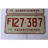 Image 2 : (2) Saskatchewan License Plates 1975