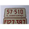 Image 3 : (2) Saskatchewan License Plates 1975