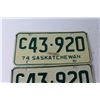 Image 3 : Pair of Saskatchewan License Plates 1974