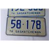 Image 2 : (4) Saskatchewan License Plates - 1972 and 1976
