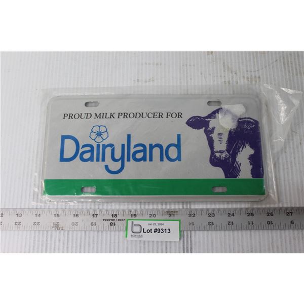 Dairyland Milk License Plate