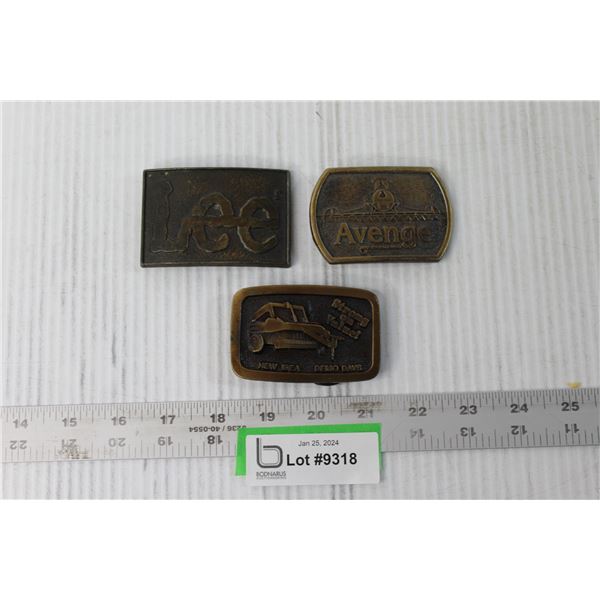 (3) Metal Belt Buckles