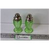 Image 2 : Uranium Glass Salt& Pepper Shakers