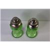 Image 3 : Uranium Glass Salt& Pepper Shakers