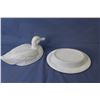 Image 2 : Milk Glass Duck in Nest Butter Dish