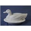 Image 4 : Milk Glass Duck in Nest Butter Dish