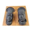 Image 3 : Pair of Mid Century Chalkware Plaques on Teak