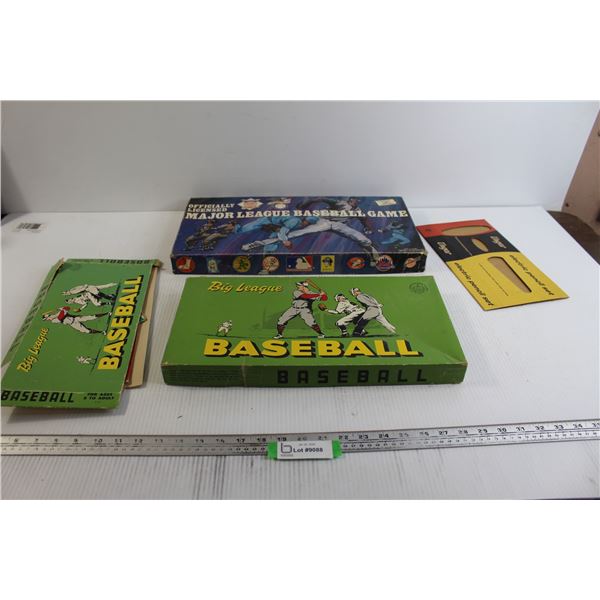 (3) Vintage Baseball Board Games, Empty Electric Pencil Set Box