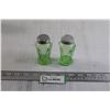 Image 2 : (2) Uranium Glass Salt and Pepper Shakers