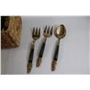 Image 3 : 1950s Siam Buddha Bronze Brass Serving Utensils with Basket
