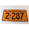 Image 3 : 1939 Saskatchewan License Plate