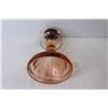 Image 5 : Pink Depression Glass Coal Oil Lamp With Chimney
