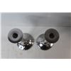 Image 3 : Pair Mid-Century Nickel Candle Holders - 9"