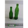 Image 1 : (2) Green Glass Pop Bottles
