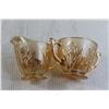 Image 4 : Iris and Herringbone Depression Glass Cream and Sugar Set