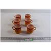 Image 1 : (6) Mugs - Fire King - Kimberly Diamond Orange Coffee Cups