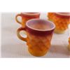Image 2 : (6) Mugs - Fire King - Kimberly Diamond Orange Coffee Cups