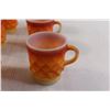 Image 3 : (6) Mugs - Fire King - Kimberly Diamond Orange Coffee Cups