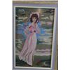 Image 2 : (2) Framed Embroidery Art Pieces of Blue Boy and Pink Lady - 15 1/2" x 21 1/2"