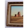 Image 2 : Framed Prairie Elevators Painting by F. Whitlock Painting - 13" x 11"