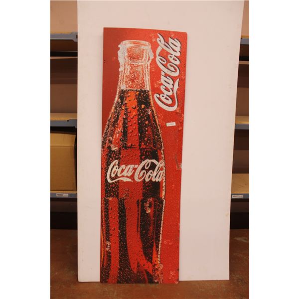 *Coca-Cola Plastic Store Display Sign - 24  x 76 , Some Damage