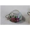 Image 2 : (2) Hand Painted Teacups with (4) Matching Saucers - Made in Japan