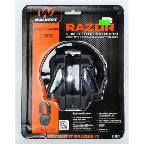 Walkers Razor Slim Electronic Slim Folding Earmuff