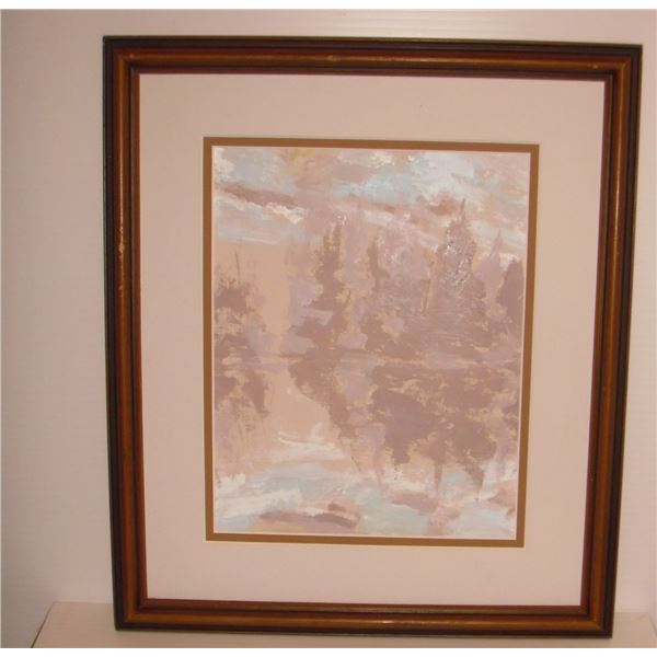 Original painting LANDSCAPE FOG by LangdonArt -IMAGINATION- peinture originale PAYSAGE BROUILLARD