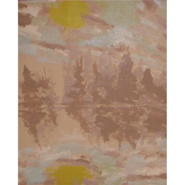 Original painting LANDSCAPE FOG by LangdonArt -IMAGINATION- peinture originale PAYSAGE BROUILLARD