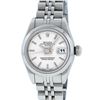 Image 2 : Rolex Ladies Stainless Steel Silver Index Smooth Bezel 26MM Quickset Date Wristw