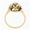 Image 8 : Vintage 14k Yellow Gold .21 ctw European Diamond & Pearl Cluster Open Tiered Rin