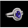 Image 1 : 14KT White Gold 1.37 ctw Tanzanite and Diamond Ring