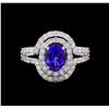 Image 2 : 14KT White Gold 1.37 ctw Tanzanite and Diamond Ring