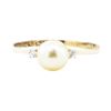 Image 2 : 0.04 ctw Diamond and Pearl Ring - 10KT Yellow Gold