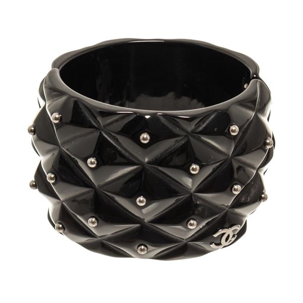 Chanel Resin CC Hinged Bangle