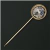 Image 2 : Vintage 14k Gold Round Miniature Hand Painted Portrait w/ Twisted Wire Stick Pin