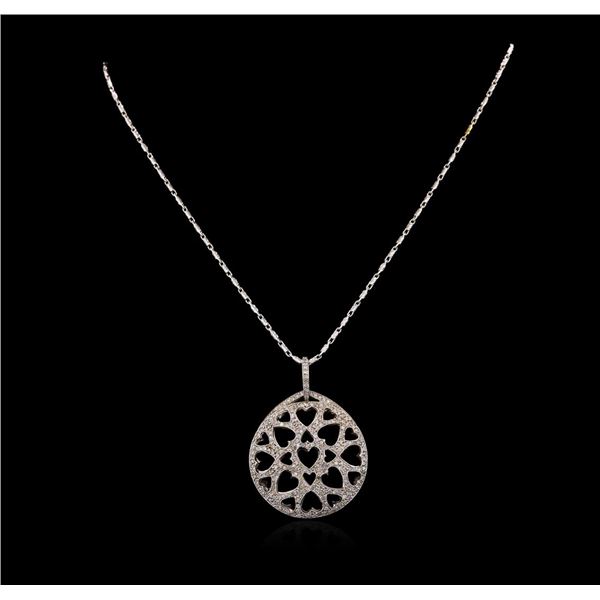 14KT White Gold 0.52 ctw Diamond Pendant With Chain