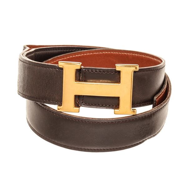 Hermes Brown Leather Constance Belt