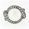 Image 4 : Jean Vitau 18k Black Gold 13.4mm Round Pearl & Diamond Bypass Statement Ring